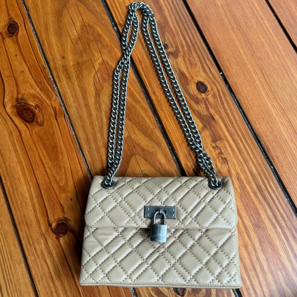 EUC Kurt Geiger • Mini Brixton Lock Leather Bag (silver hardware)